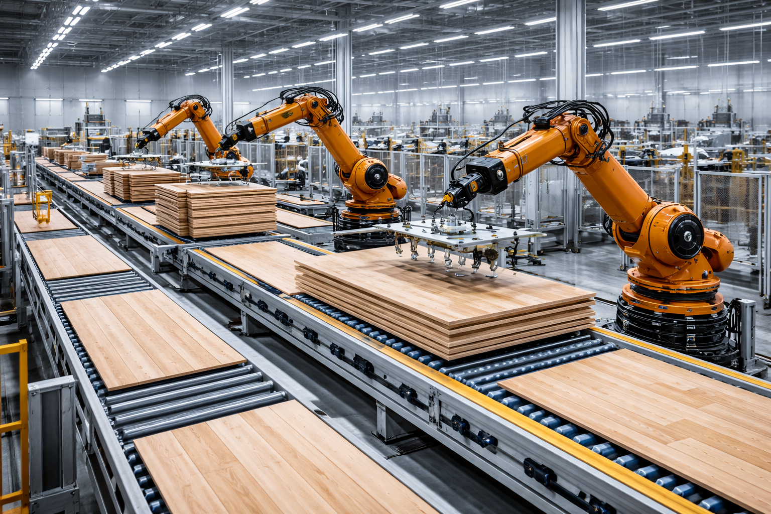 Smooth assembly line with digital indicators